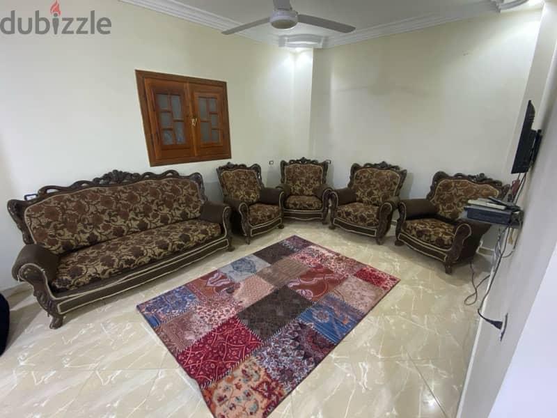 شقة مفروشة للإيجار ببرج العرب الجديدة – أرضي ومجهزة بالكامل — 1/8