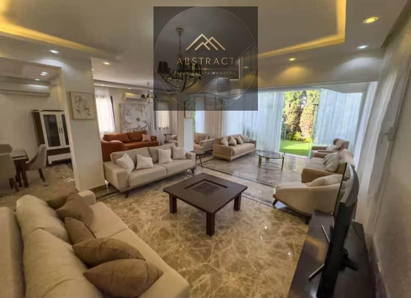 High-end villa finished to USL standards with a 200m garden for luxurious living or investment with a fantastic view of a park in New Cairo — 1/8