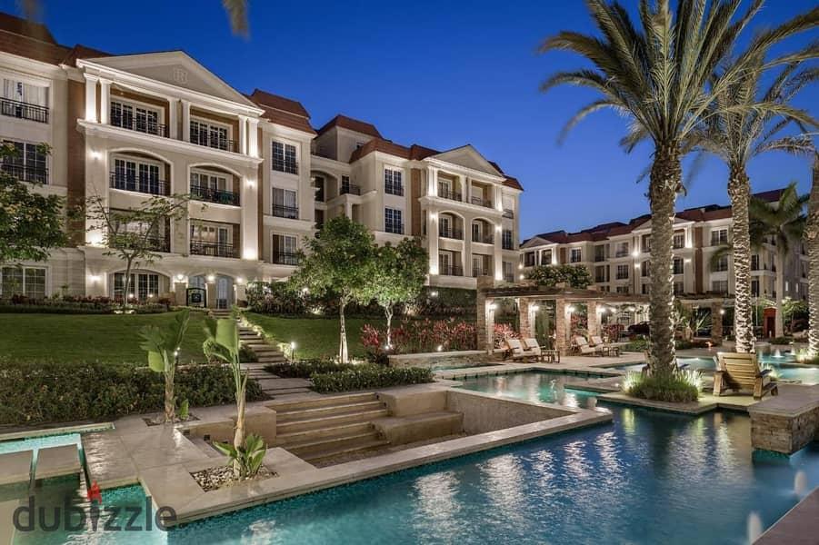 Apartment for sale in the Golden Square area of ​​the Fifth Settlement, directly on 90th Street, in a prime compound (Regents Square New Cairo). — 1/8