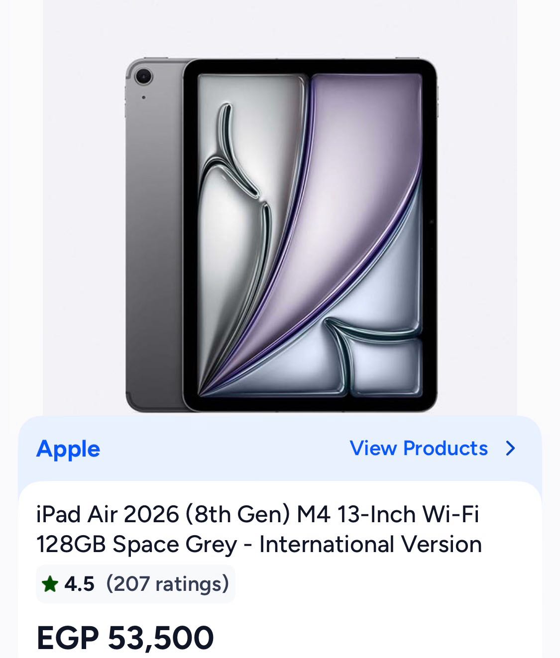 I PAD AIR 13 INCH M4 CHIP 128 GB
