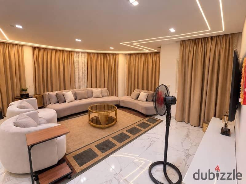 Furnished Apartment for Rent in Sheikh Zayed 8th District | Corner Unit | Open View — 1/8
