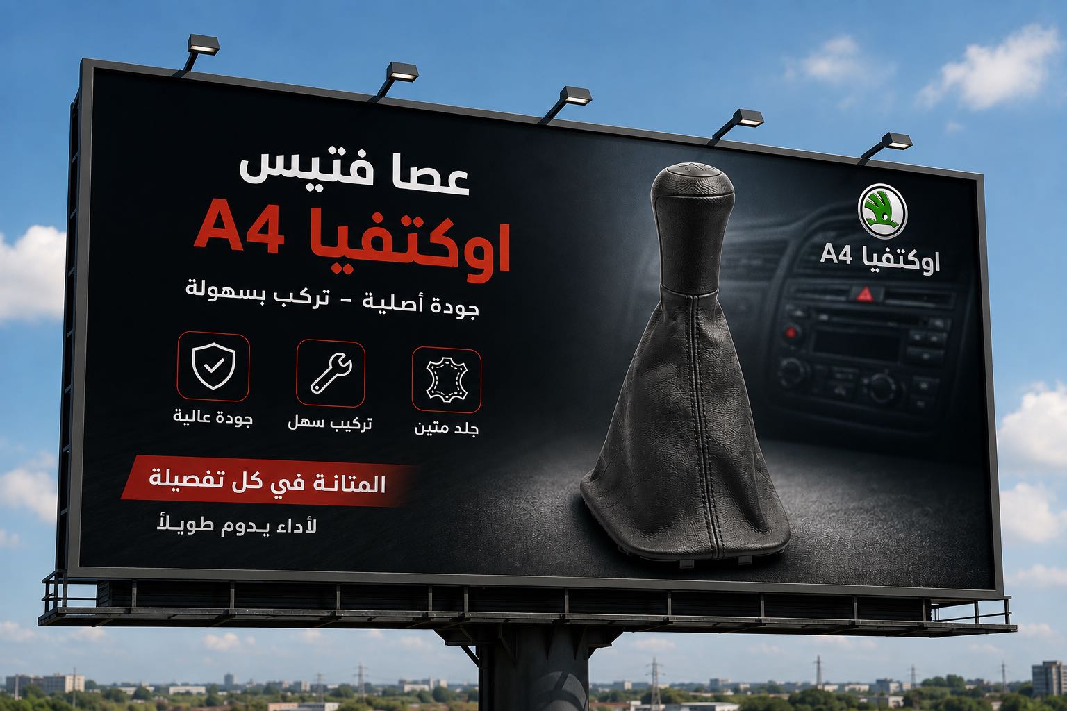 مقبض عصايه نقلات بالجراب سياره اوكتفيا A4 — 1/2