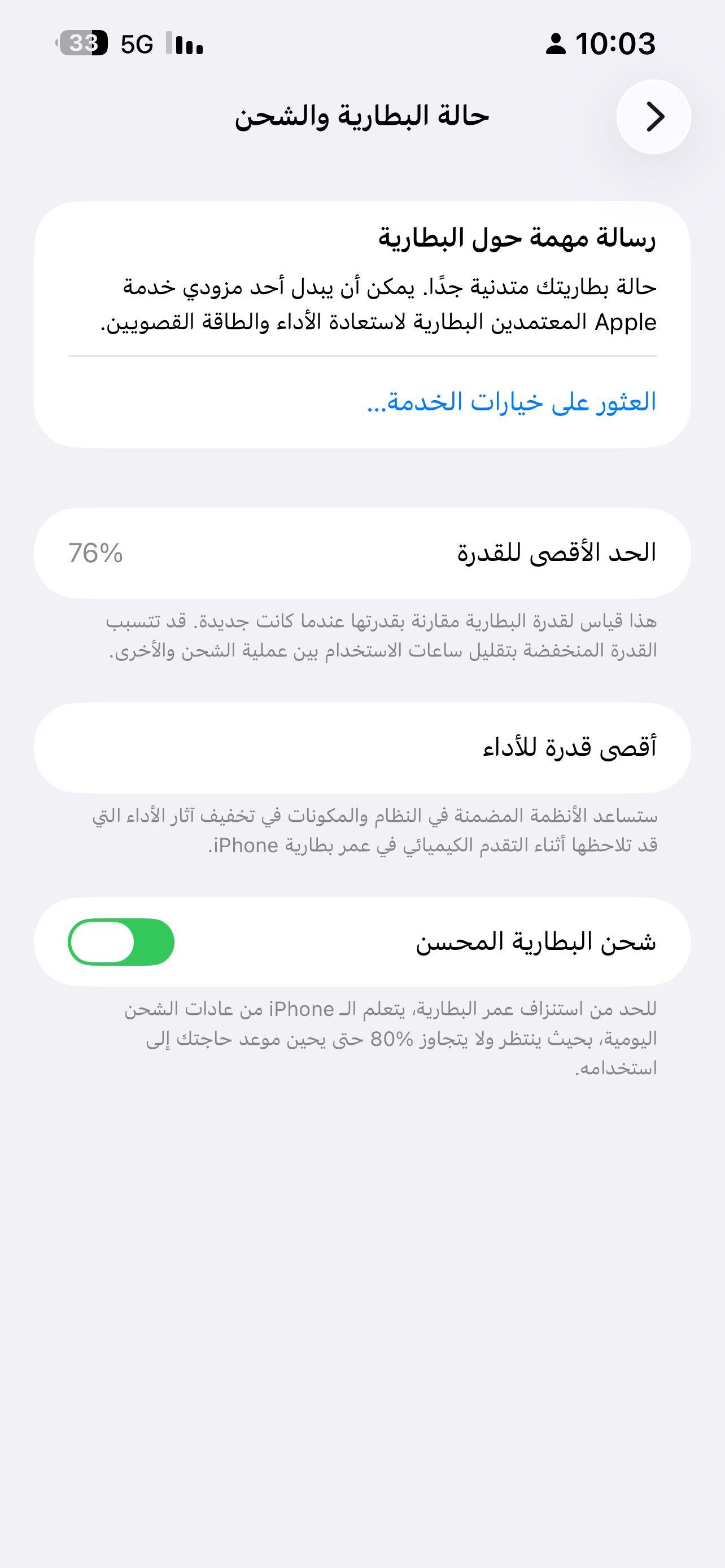 المساحه 128 بطاريه 76 ايفون 13برو ماكس 