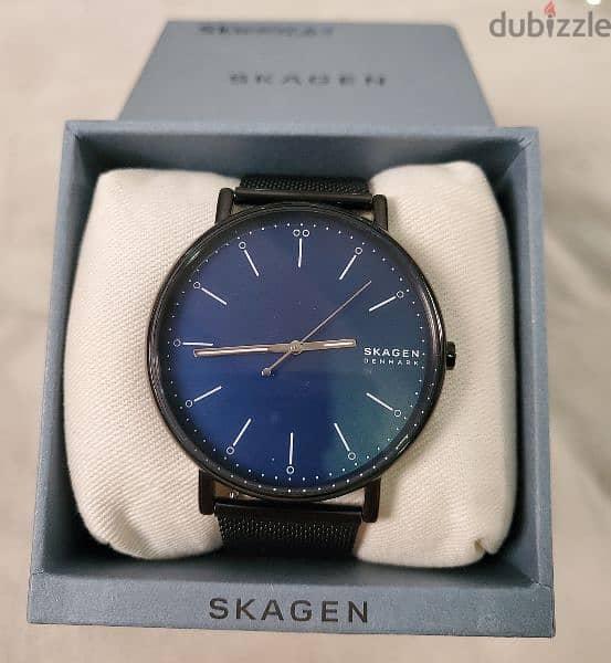 ساعة رجالي Skagen دانمارك . . signature . . اصليه . . مينا ذرقاء: — 1/4