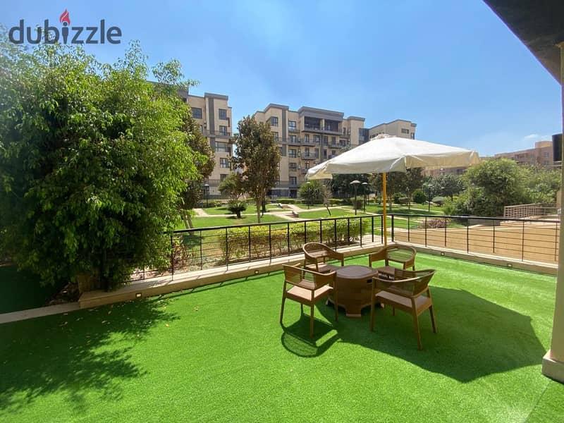 Ultra Super Lux 148 SQM Ground Floor Apartment with 80 SQM Garden & Private Garage for Sale in B8 Madinaty (Fully Equipped with AC, Kitchen & Garden F — 1/8