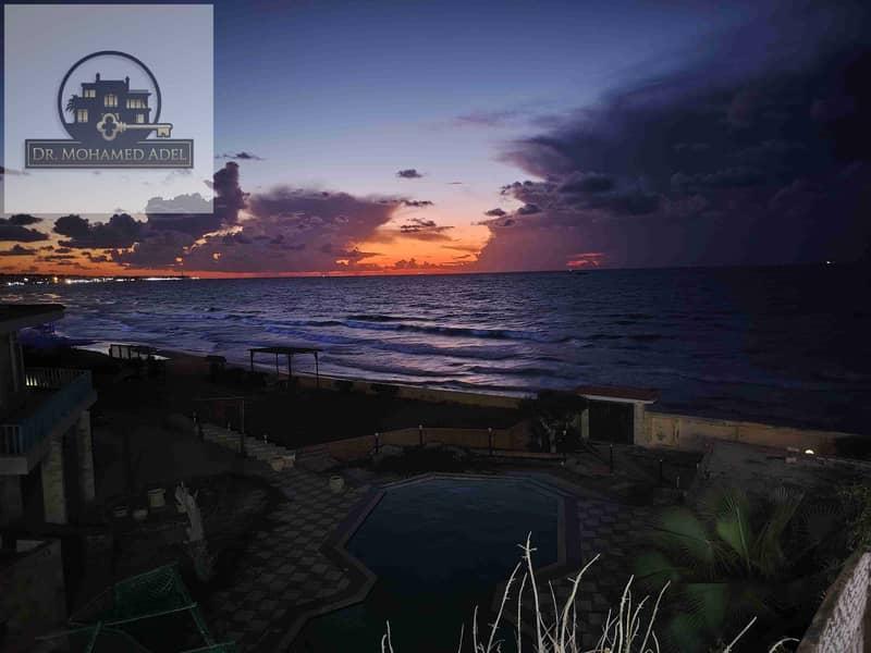A role in the villa of Mohamed Ali directly by the beach with a private entrance to the shore, adjacent to the Officers' Club in Al-Ajami, honey moon at Al-Bitaishe, Alexandria — 1/8