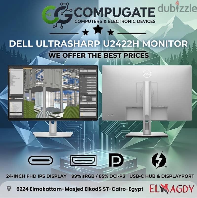 شاشة DELL U2422H مقاس 24 بوصة، بدقة Full HD، — 1/4