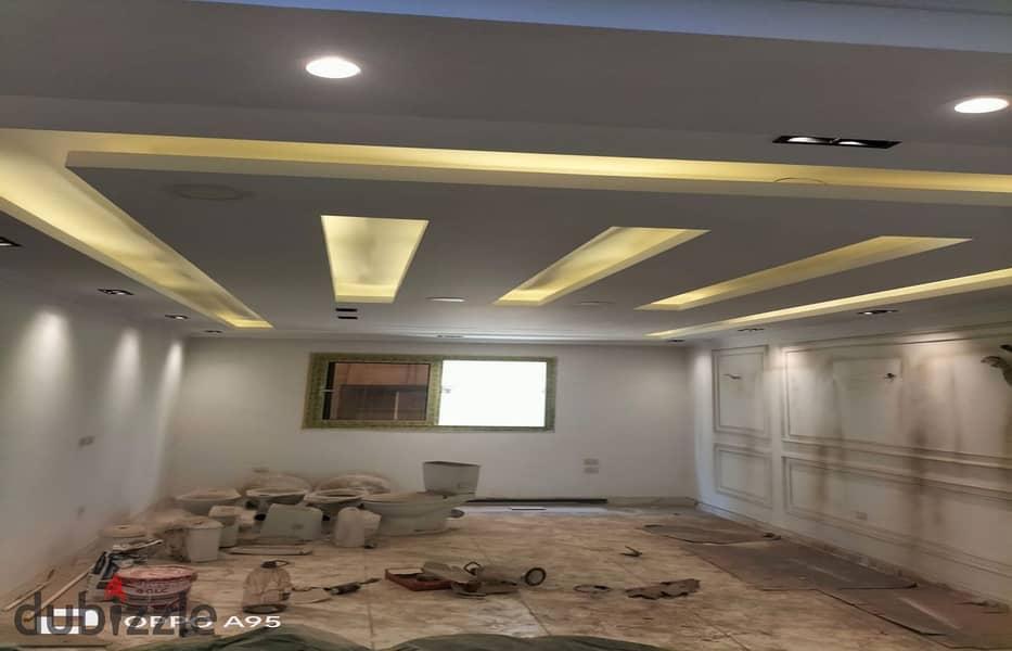 150m apartment seventh floor corner reception 3 rooms 2 bathrooms kitchen all facing the street corner tower 2 elevators fully serviced in Al-Lubini Harama Awlad Ragab