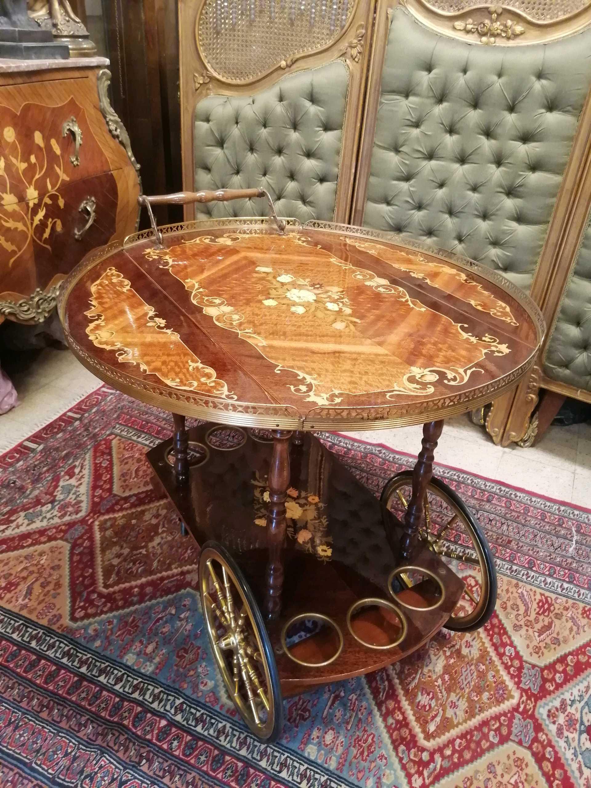 ترابيزه شاي ايطالي بالمرتكريه والنحاس  — 1/5