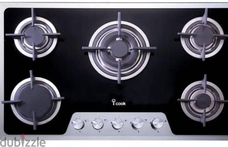 طقم بلت إن جديد – بوتاجاز iCook 90 سم 5 شعلات + فرن Indesit — 1/5