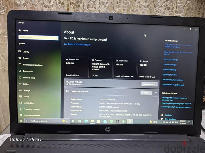 لابتوب HP مستعمل للدراسة والأوفيس | Intel Celeron, 8GB RAM, SSD — 1/6