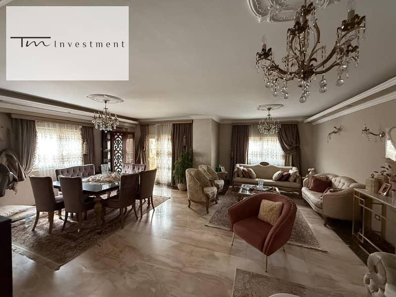 Apartment for sale in el banafseg Villas with an open view, a Prime location, and fully finished super lux - First Settlement - New Cairo — 1/8